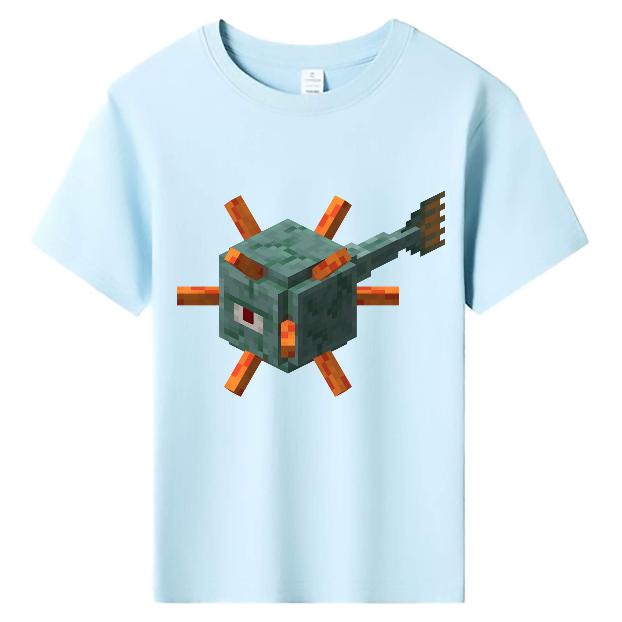 （画像用） マインクラフト ブロックの世界 Minecraft MC Block world 綿100％キッズTシャツ（フロントプリント）